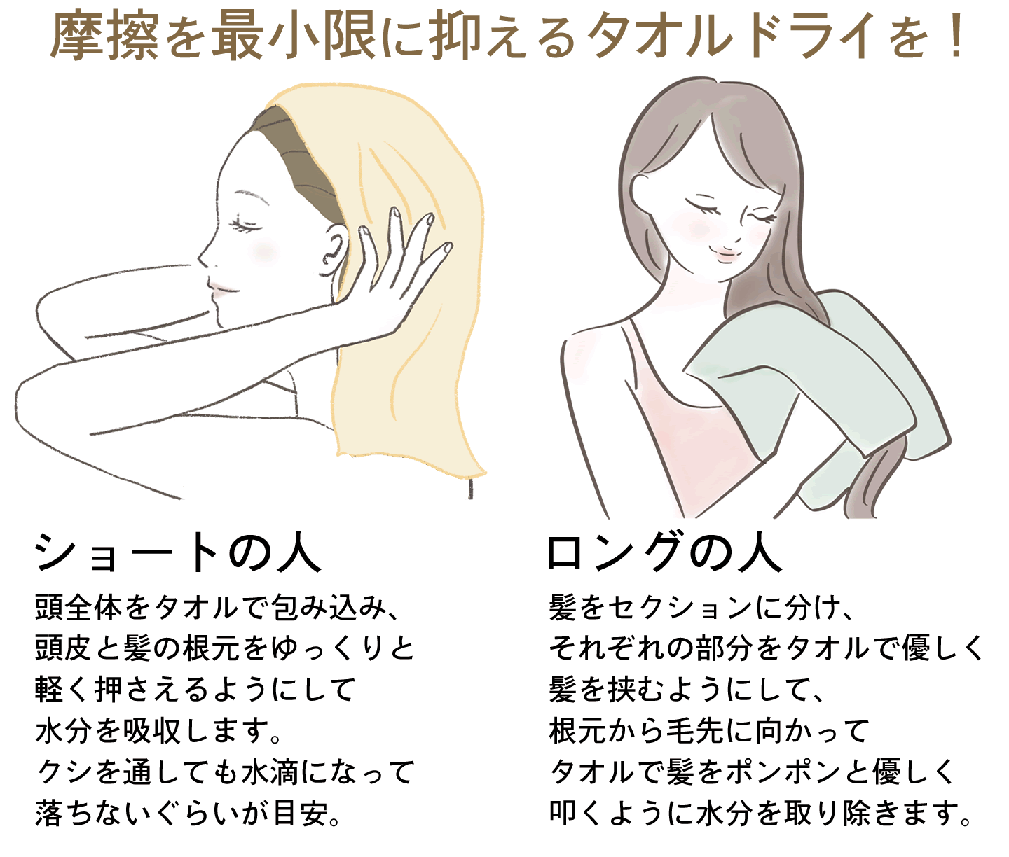 タオルドライのアドバイス