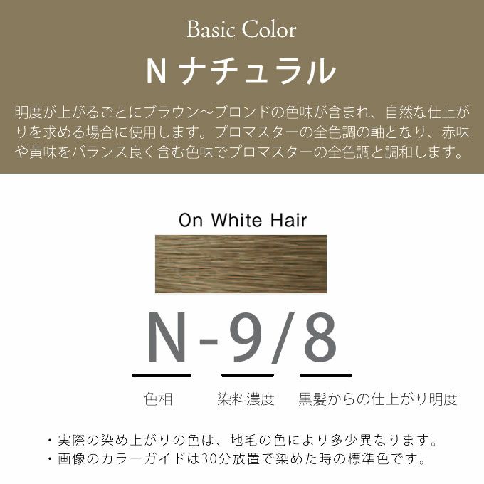 ホーユープロマスター　ナチュラル ホーユー プロマスター N-9/8 ナチュラル 80g 医薬部外品｜美容室専売